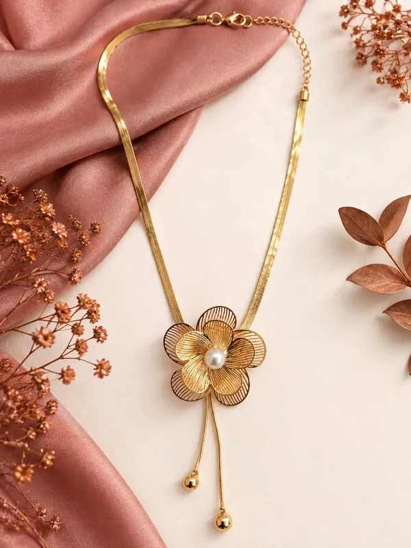 Gold-Tone_Floral_Pearl_Pendant_Necklace_for_Women