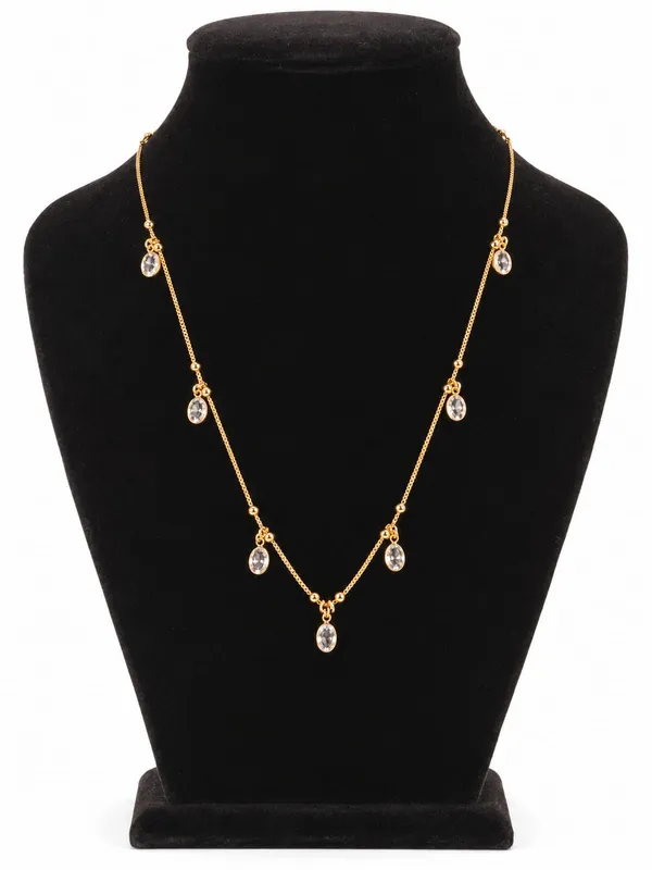 Gold_Tone_Teardrop_Charm_Necklace_for_Women