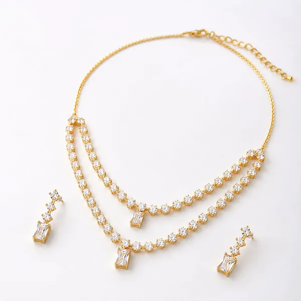 Gold_Tone_Crystal_Necklace_And_Earrings_Set_for_Women