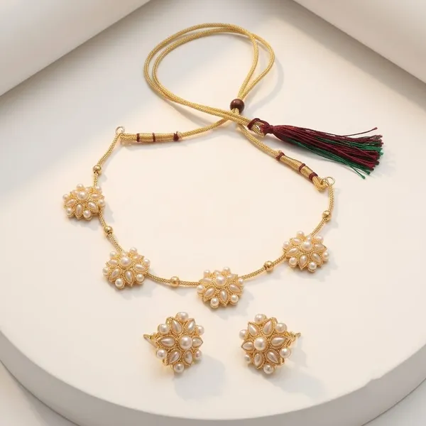 Gold_Tone_Pearl_Floral_Necklace_Set_for_Women