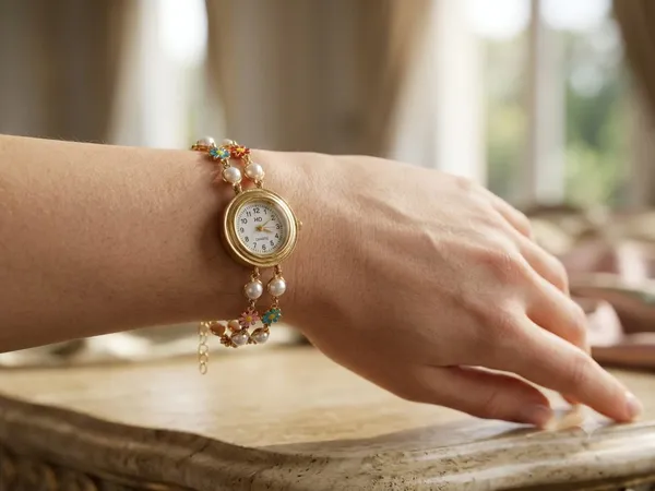 Gold_Tone_Floral_Pearl_Bracelet_Watch_for_Women