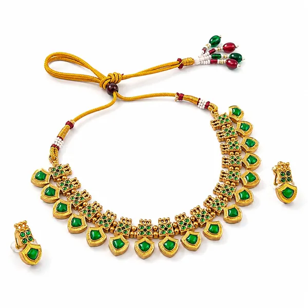 Green_Gold_Tone_Necklace_Set_for_Women