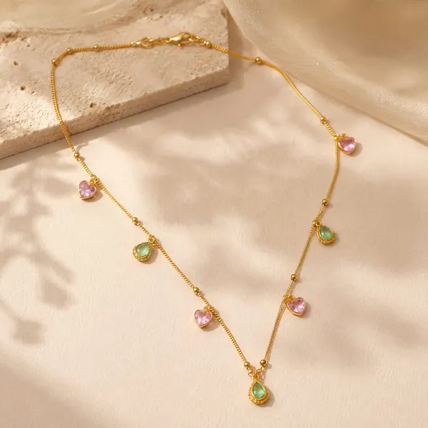 Gold_Tone_Multicolour_Pendant_Necklace_for_Women