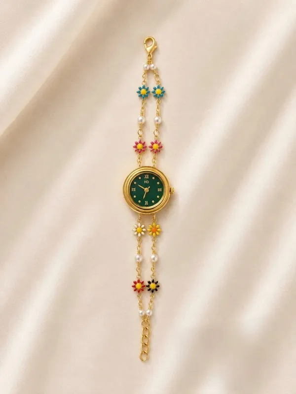 Gold_Tone_Floral_Bracelet_Watch_for_Women