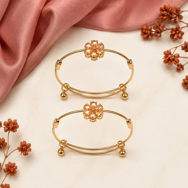 Gold_Tone_Floral_Charm_Bangles_for_Women