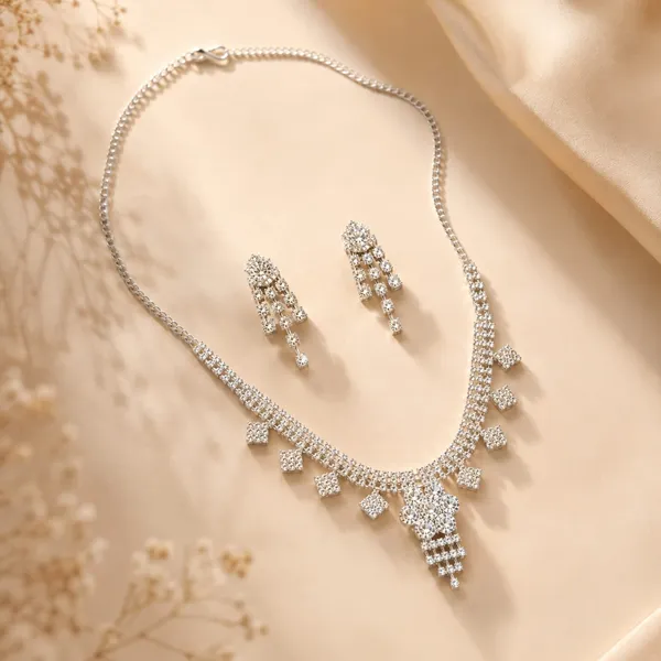 Silver-Tone_Stone_Necklace_And_Earrings_Set_for_Women