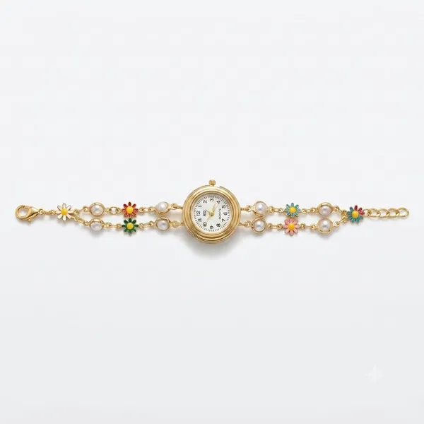 Gold_Tone_Floral_Pearl_Bracelet_Watch_for_Women