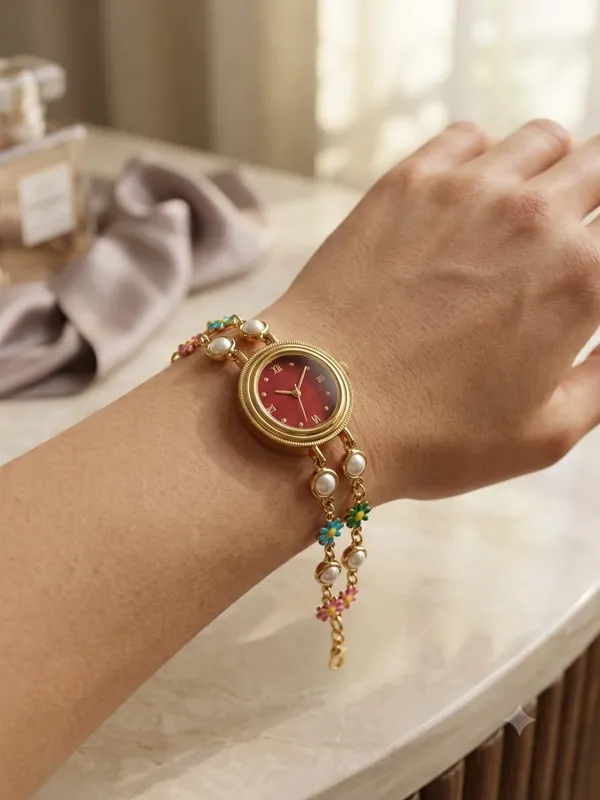 Gold_Tone_Floral_Bracelet_Watch_for_Women