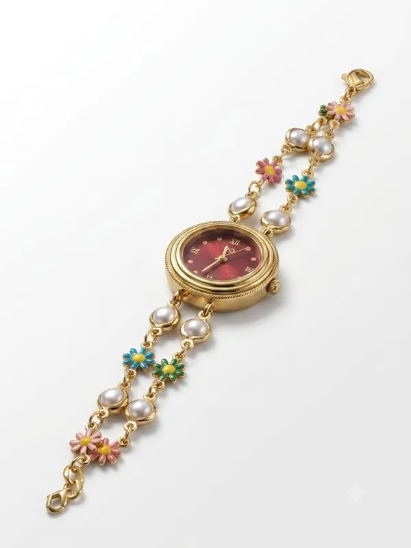 Gold_Tone_Floral_Bracelet_Watch_for_Women