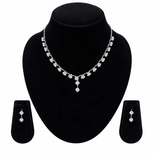Silver_Tone_Crystal_Necklace_And_Earrings_Set_for_Women