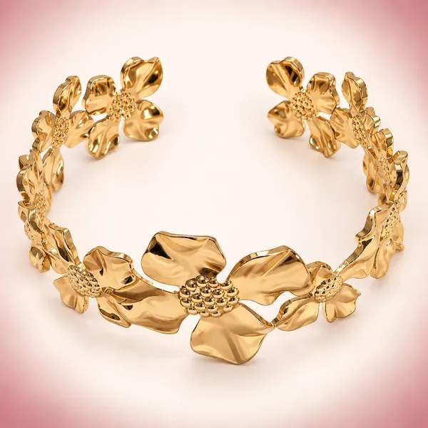 Gold_Tone_Floral_Bracelet_for_Women