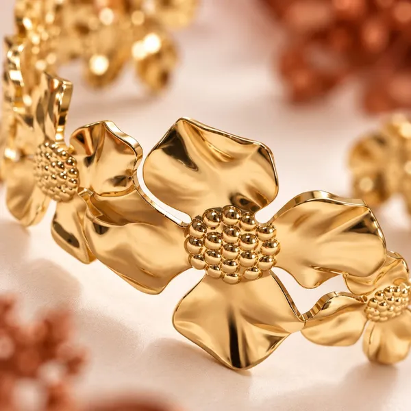Gold_Tone_Floral_Bracelet_for_Women