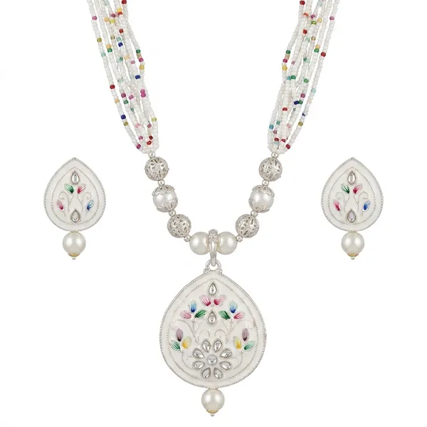 White_Beaded_Ethnic_Necklace_Set_for_Women