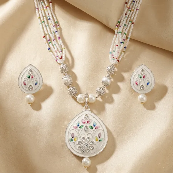 White_Beaded_Ethnic_Necklace_Set_for_Women