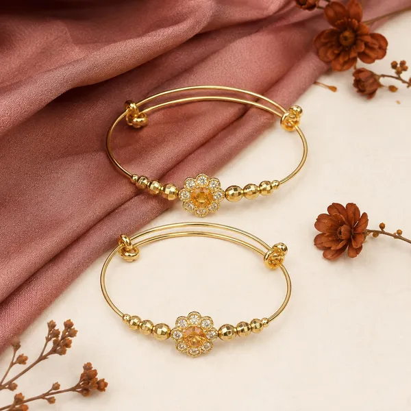 Gold_Stainless_Steel_Floral_Bangle_Set_for_Women