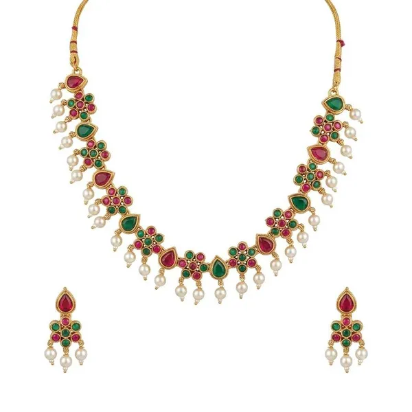 Gold_Tone_Multicolour_Stone_Necklace_And_Earrings_Set_for_Women