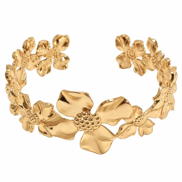 Gold_Tone_Floral_Bracelet_for_Women