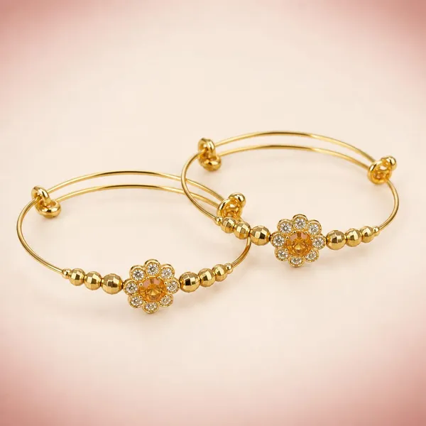 Gold_Stainless_Steel_Floral_Bangle_Set_for_Women