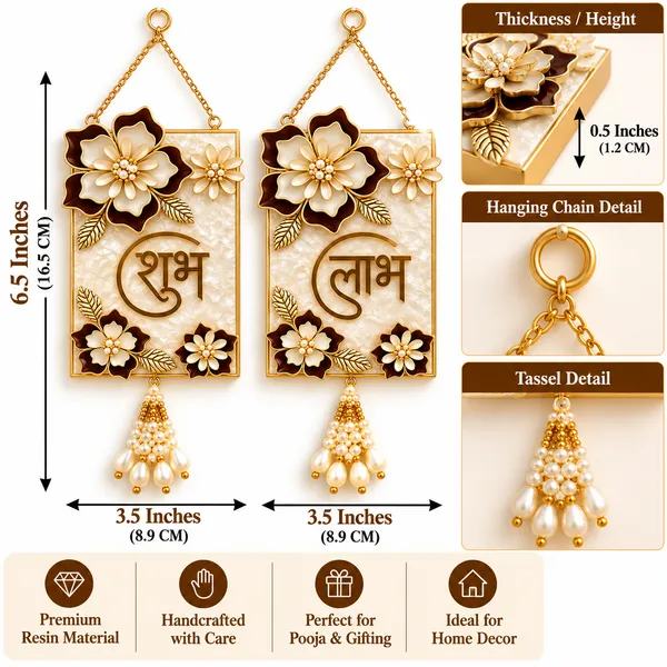 Handcrafted_Resin_Shubh_Labh_Wall_Hanging_Toran_–_6.5_×_3.5_×_0.5_Inch_Premium_Floral_Design_with_Pearl_Tassels_for_Diwali,_Pooja_&_Home_Décor