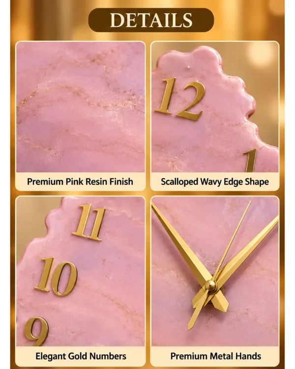 Luxury_Pink_Marble_Resin_Wall_Clock_with_Gold_Numbers_|_Elegant_Handmade_Decorative_Clock