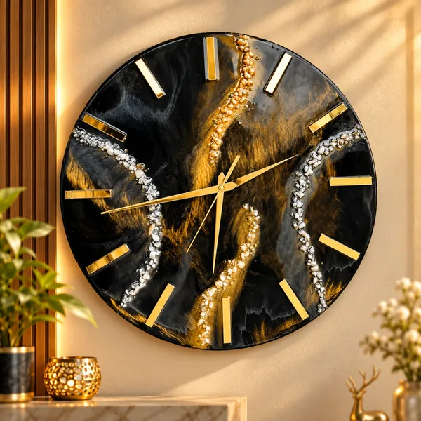 Luxury_Black_&_Gold_Geode_Resin_Wall_Clock_with_Crystal_Stone_Design_|_Premium_Handmade_Decorative_Clock
