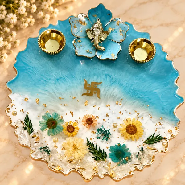 Handcrafted_Resin_Pooja_Thali_with_Ganesha_&_Dried_Floral_Design_–_Premium_Blue_Decorative_Thali_with_2_Diya_Holders_for_Pooja,_Diwali_&_Festive_Gifting