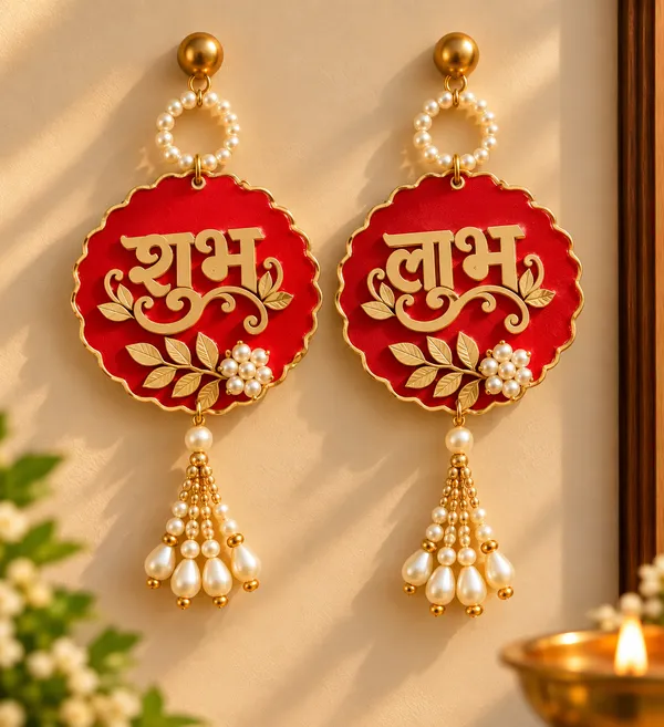 Red_Gold_Tone_Pearl_Shubh_Labh_Earrings_for_Women