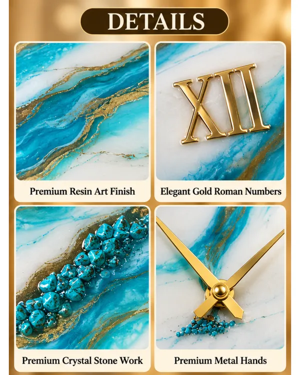 Luxury_Turquoise_&_White_Marble_Resin_Wall_Clock_with_Gold_Roman_Numbers_|_Premium_Handmade_Decorative_Clock