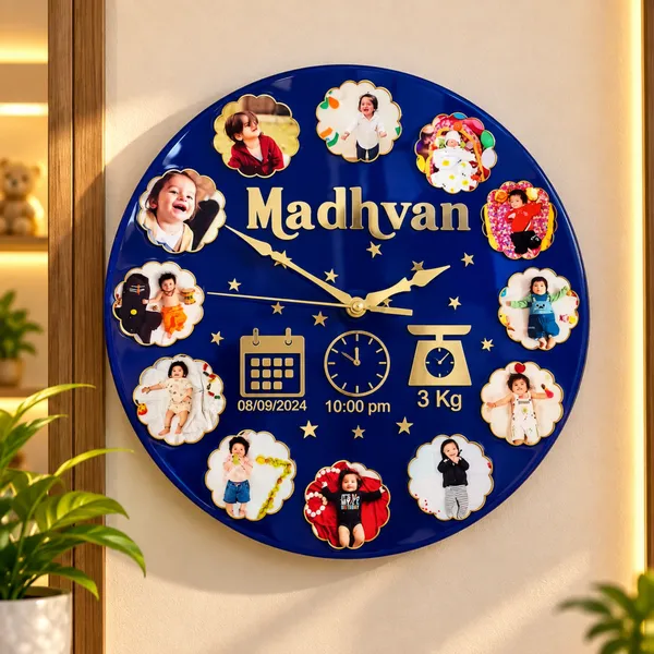Personalized_Baby_Photo_Memory_Wall_Clock_|_Custom_Name,_Time,_Weight_&_Photo_Collage_Resin_Clock
