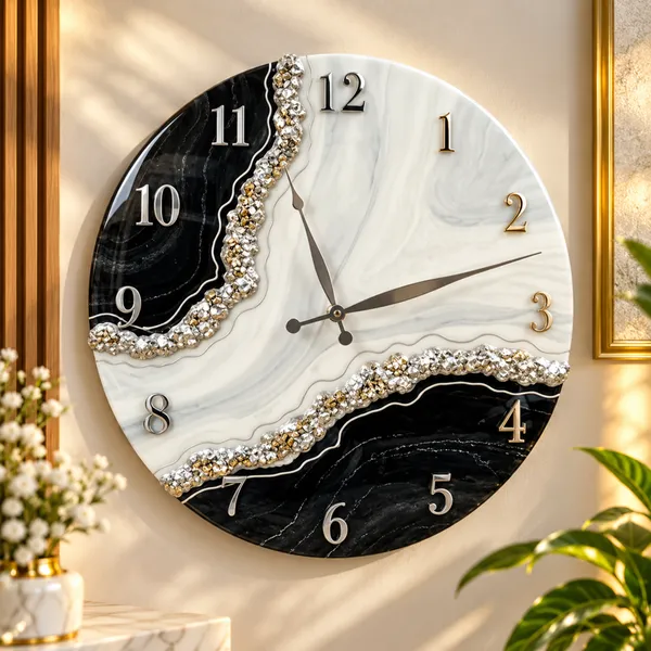 Luxury_Geode_Marble_Resin_Wall_Clock_with_Silver_Numbers_|_Premium_Handmade_Decorative_Clock