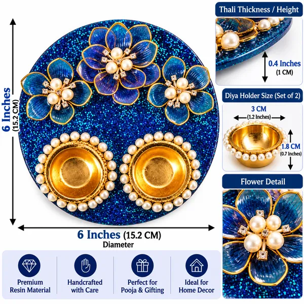 Handcrafted_Blue_Glitter_Resin_Pooja_Thali_with_Floral_Design_&_2_Diya_Holders_–_Premium_Decorative_Thali_for_Pooja,_Diwali_&_Festive_Gifting