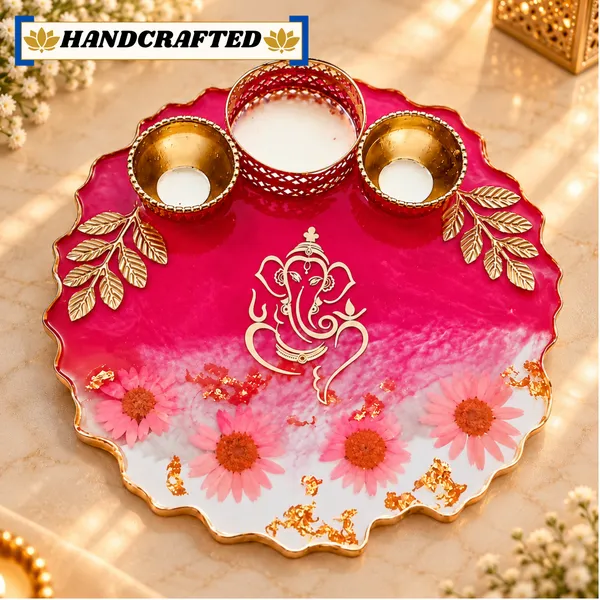 Resin_Traditional_Floral_Print_Pooja_Thali_Set