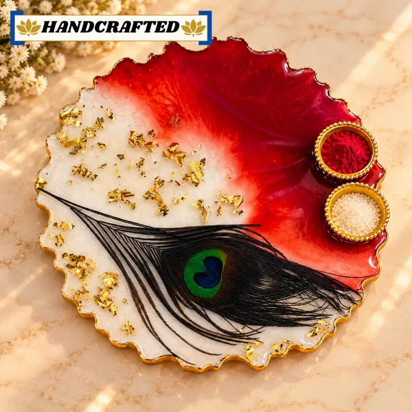 Handcrafted_Peacock_Feather_Pooja_Thali_for_Diwali_&_Festive_Decor_|_Decorative_Roli_Chawal_Plate,|_Traditional_Indian_Pooja_Thali_Set_for_Puja,_Diwali_&_Wedding