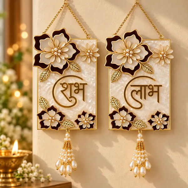 Shubh_Labh_Floral_Decorative_Wall_Hanging_Set_Of_2