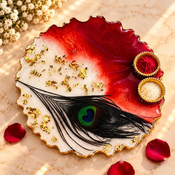 Handcrafted_Peacock_Feather_Pooja_Thali_for_Diwali_&_Festive_Decor_|_Decorative_Roli_Chawal_Plate,|_Traditional_Indian_Pooja_Thali_Set_for_Puja,_Diwali_&_Wedding