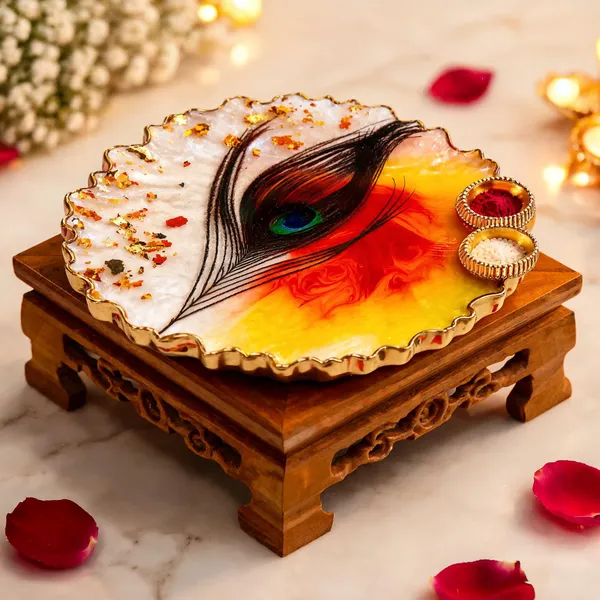 Resin_Traditional_Peacock_Feather_Pooja_Thali_Set