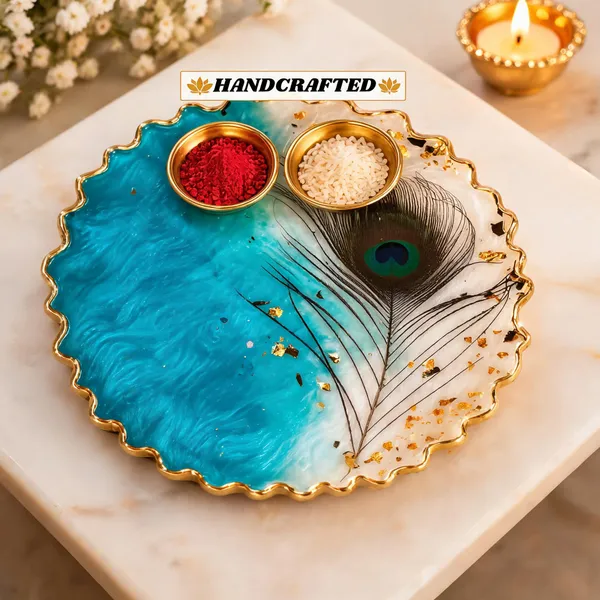 Resin_Peacock_Feather_Pooja_Thali_Set