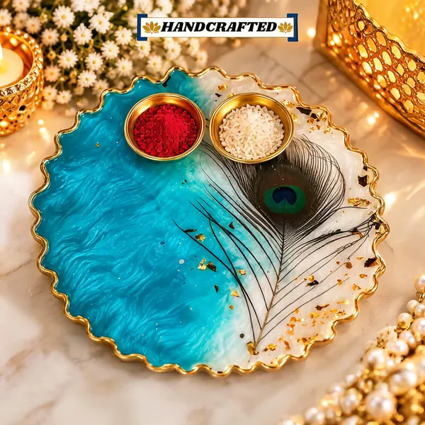 Resin_Peacock_Feather_Pooja_Thali_Set