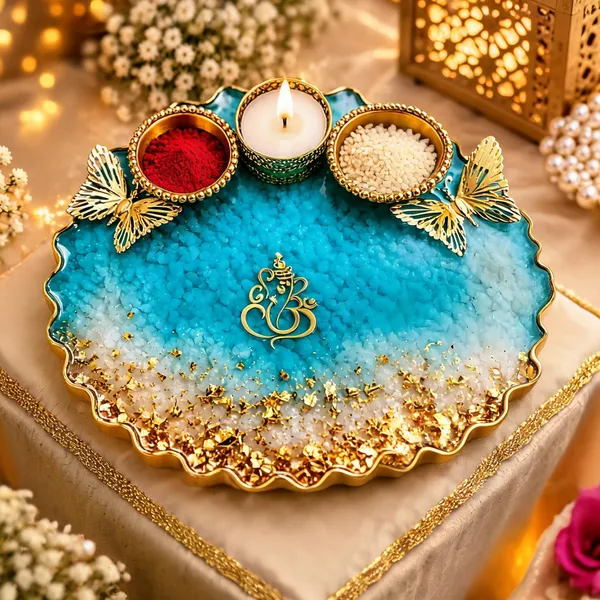 Turquoise_Handcrafted_Decorative_Pooja_Thali_Set
