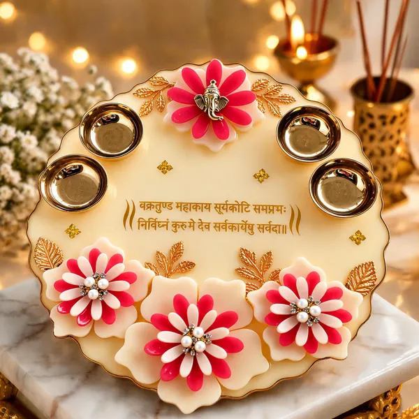 Acrylic_Floral_Decorative_Pooja_Thali_Set