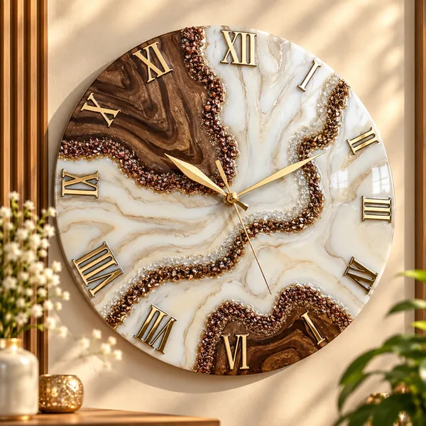 Luxury_Brown_&_White_Geode_Wall_Clock_–_Elegant_Gold_Roman_Numbers_Design