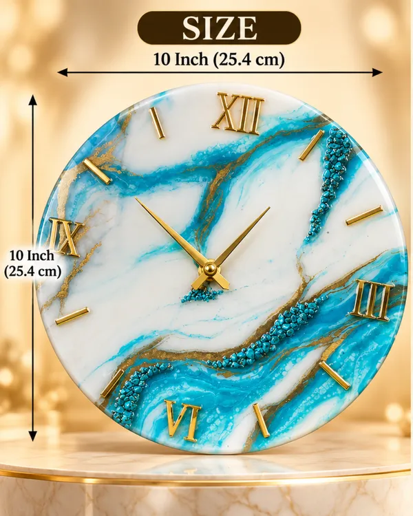 Luxury_Turquoise_&_White_Marble_Resin_Wall_Clock_with_Gold_Roman_Numbers_|_Premium_Handmade_Decorative_Clock