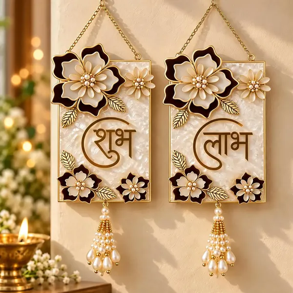 Shubh_Labh_Floral_Decorative_Wall_Hanging_Set_Of_2
