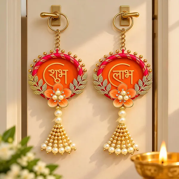 Gold_Tone_Festive_Shubh_Labh_Pair_Hanging_Decor