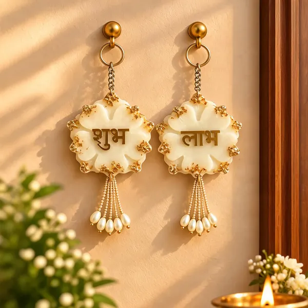 Ivory_Shubh_Labh_Floral_Wall_Hanging_Decor