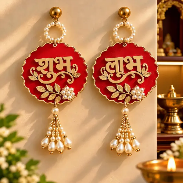 Red_Gold_Tone_Pearl_Shubh_Labh_Earrings_for_Women