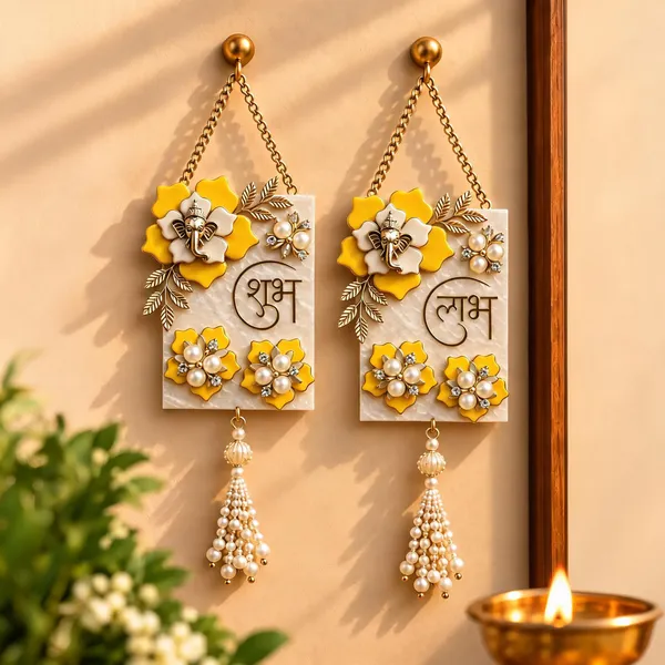 Gold_Tone_Floral_Pearl_Tassel_Earrings_For_Women