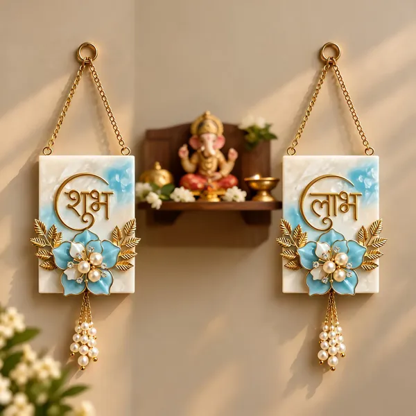 Gold_Tone_Festive_Shubh_Labh_Floral_Wall_Hanging_Set