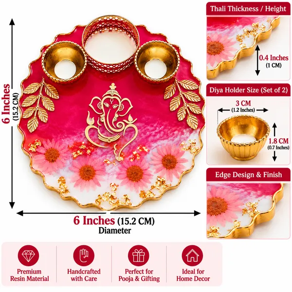 Handcrafted_Resin_Pooja_Thali_with_Ganesha_&_Real_Pink_Flower_Design_–_Premium_Decorative_Thali_with_2_Diya_Holders_for_Pooja,_Diwali_&_Festive_Gifting