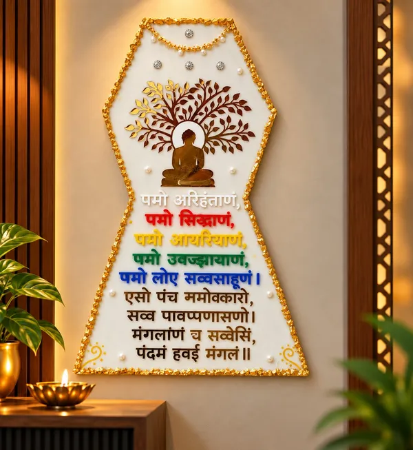 Handmade_Resin_Art_Jain_Navkar_Mantra_Wall_Decor_|_3D_Buddha_Meditation_Wall_Hanging_with_Bodhi_Tree_Design,_Golden_Embellishments_&_Multicolor_Sanskrit_Lettering_|_Pooja_Room_&_Home_Temple_Decoration